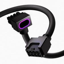 8Pin CPU Extension Cable ARGB 5V 3Pin 18AWG 90 RightAngle 30cm Black Clip A picture