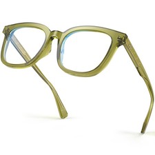 Olive Green Square Blue Light Blocking Glasses TR90 Comfy Women Men NOE picture