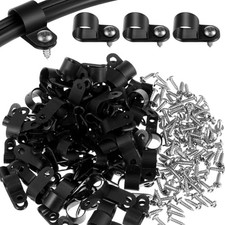  100 Pcs R-Type Cable Clips, 1/2