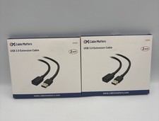 2 PACK - Cable Matters USB 2.0 to Extension Cable 3ft/0.9m  Adapter 200002-3x3 picture
