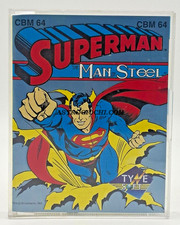 VINTAGE 1988 CCOMMODORE 64 CASSETTE SUPERMAN MAN OF STEEL ARCADE GAME GREAT picture