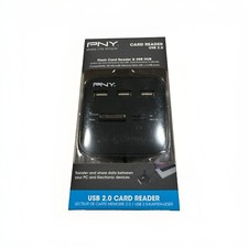 PNY USB 2.0 Flash Card Reader & USB Hub. SD, Micro SD, M2, 3 USB ports  picture