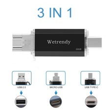 USB C Drive 32GB Phone USB Drive,100% Real Capacity 3IN1 Type-C/Micro USB/USB2.0 picture