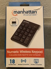 Manhattan Numeric Wireless Keypad 18 Full Size Keys PC/MAC Compatible 179928 picture
