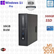 Windows 11 HP i7 3.4 ghz 16GB RAM 500GB SSD WiFi Desktop Computer PC Office 2021 picture