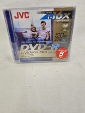 JVC DVD-R 4.7GB 120 Min 16x High Speed Recordable Video Data 5 Pack VD-R47GU5 picture