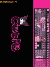 108Keys Cute Kuromi Transparent PBT OEM Keycaps Full Set For Mechanical Keyboard picture