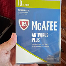 McAfee Antivirus Plus 1-Year Subscription, 10 Devices, Retail Box (English) picture