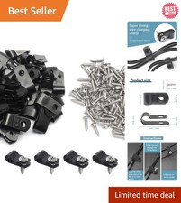 Versatile 1/4 Inch Black Nylon Cable Clips | 50 Pcs for Tidy Home & Tech Spaces picture