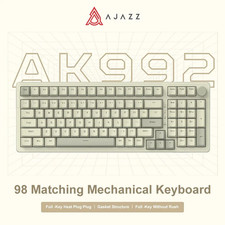 AK992 98-Key Mechanical Keyboard Hot Swap USB-C PBT Ice Blue Backlit Knob picture