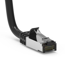 50ft Cat8 Shielded S/FTP Ethernet Patch Cable, Black RJ45 Network Cord Booted picture