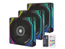 PANO-MOUNTS 120mm Black Infinity Mirror RGB Fans 12V 6Pin Quiet Gaming PC picture