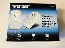 TRENDnet Powerline 500 Mbps Adapter Kit 2x Built-In Outlet TPL-407E2K picture