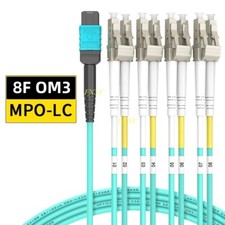 1-20M MPO Female to 4 LC Duplex 8 core OM3 Branch Fiber Optical Patch Cord Cable picture
