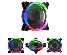 120mm LED Silent Fan for Computer Cases CPU Coolers Triple Pack Colorful Case Fa picture