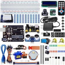 Beginner's Electronics Kit with LCD Display, Sensors, Power Supply & Storage Box picture