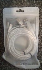 3 pack 360° Visible EL Braided USB Cable USB-A Male to USB-C Male 3.3 ft White picture