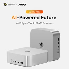 Beelink SER10 MAX HX470 Mini PC - 64GB 1TB - 10GbE LAN - Frost Silver - Mint picture