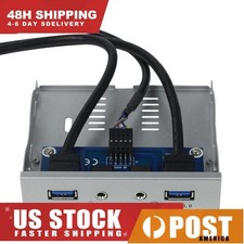 US STOCK 19Pin to USB 3.0 2Ports USB3.0 PC Front Panel Bracket with Cable Wire picture