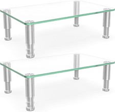 Rfiver Dual Glass Monitor Stand Riser, 2 Pack Computer transparent  picture