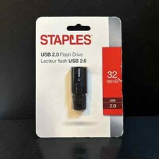 USB 2.0 32GB FLASH DRIVE -- Staples brand, USB 2.0 NEW picture