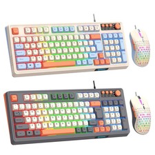 98-Key Gaming Keyboard and Mouse Combo Wired RGB Backlit Keyboard w/ Volume Knob picture