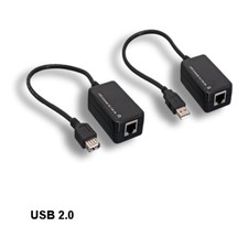 10PCS Black USB Extension Over Ethernet RJ45 Adapter 12Mbps Extend to 200Feet picture