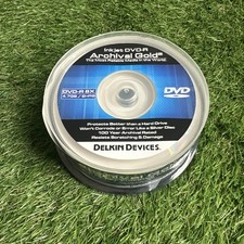 Delkin Devices Archival Gold Inkjet DVD-R 25 Pack The 100 Year Disc New Sealed picture