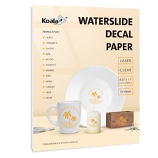 Koala LASER CLEAR Waterslide Decal Paper Premium Water Transfer 8.5x11 10 Sheets picture