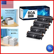 WOEBYAS 80A 80X CF280A CF280X Toner Cartridge Black 4-Pack for HP Laserjet Pro picture