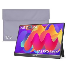 ARZOPA Portable Monitor & Sleeve, 17.3'' 1080P FHD Laptop &PU black picture