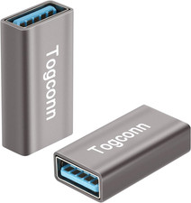 USB Coupler 2 Pack, Aluminum Shell USB 3.0 Type-A Female to Female Extension picture