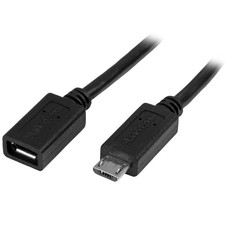 StarTech.com 0.5m 20in Micro-USB Extension Cable - M/F - Micro USB Male to Micro picture