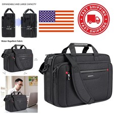 Stylish Black Laptop Briefcase for 17.3 Inch Computers with Adjustable Strap picture