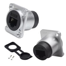 2PCS D-Type RJ45 CAT6A Ethernet Bulkhead Panel Mount Connector picture