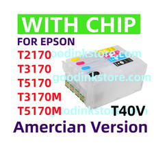 4 Empty Refillable Ink Cartridge T40V SureColor T2170 T3170 T5170 T3170M T5170M picture