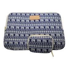 Kayond Elephant Pattern Laptop Sleeve & Accessory Pouch 6