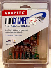 Adaptec DuoConnect AUA-3020 PCI USB 2.0 FireWire Card New Sealed picture