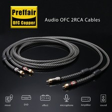Pair Shielded OFC HiFi RCA Audio Cable With Gold Plated Signal Interconnect Cord picture
