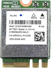 Dell OEM Mediatek MT7921 WiFi6 Wireless + Bluetooth 5.2 Card R5DHJ CN-0R5DHJ USA picture