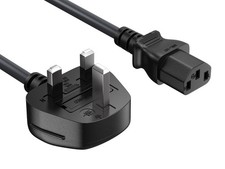 6ft UK Computer Power Cord, BS1363 to IEC C13, 18 AWG H05VV-F, 10A/250V, 13A ... picture