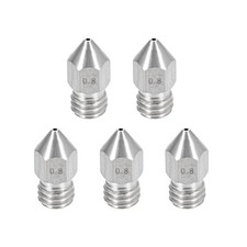 0.8mm 3D Printer Nozzle, Fit for MK8, for 1.75mm Filament Stainless Steel 5PC picture