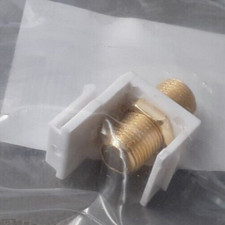 10x Monoprice 6542  Keystone Jack Modular F Type White (Lot of 10)FREE SHIPPING picture