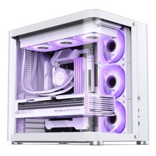 JONSBO TK-2 White ATX Mid-Tower Pc Case,Hyperboloid Glass Design, Separated C... picture