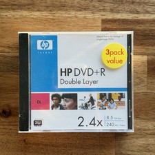 HP 3 Pack DVD+R DL Double Layer DVD Disk 8.5 GB 240 min Video 2.4X Disc picture