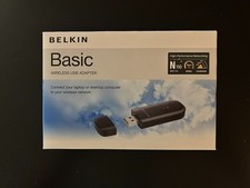 Belkin Basic N150 Wireless USB Adapter Open Box New w/ Software Included picture
