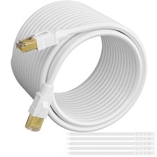 CAT 6E Cat 7 Ethernet Cable 75 Ft White, High-Speed Triple Shielded Internet ... picture
