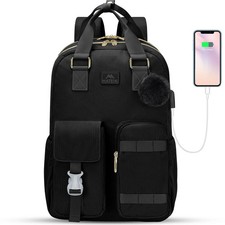 MATEIN Cute Laptop Backpack for Women, 15.6 Inch Corduroy Computer College Ba... picture