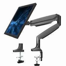 VIVO Black Aluminum Single Monitor Pneumatic Arm Desk Mount, Up to 32