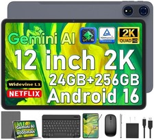Android 16 Tablet with Keyboard - 12 inch Tablet with 26GB+256GB+2TB Expand picture
